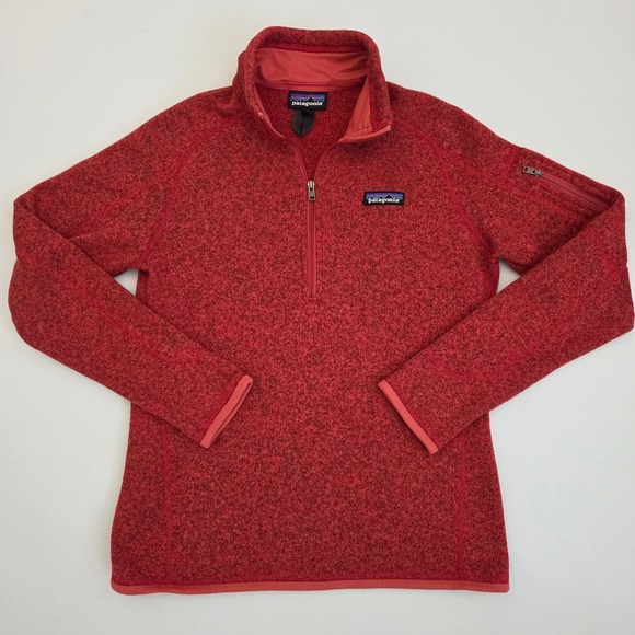 Patagonia Better Sweater Red Pullover Quarter Zip Long‎ Sleeve Small S - Picture 2 of 13